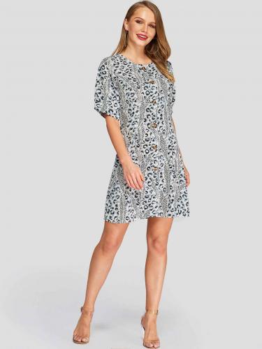 Roll Neck Long Sleeve Belt Irregular Hem Casual Dress